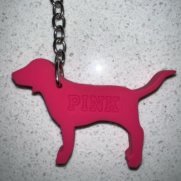pink silicone victoria’s secret dog keychain - Picture 2 of 3